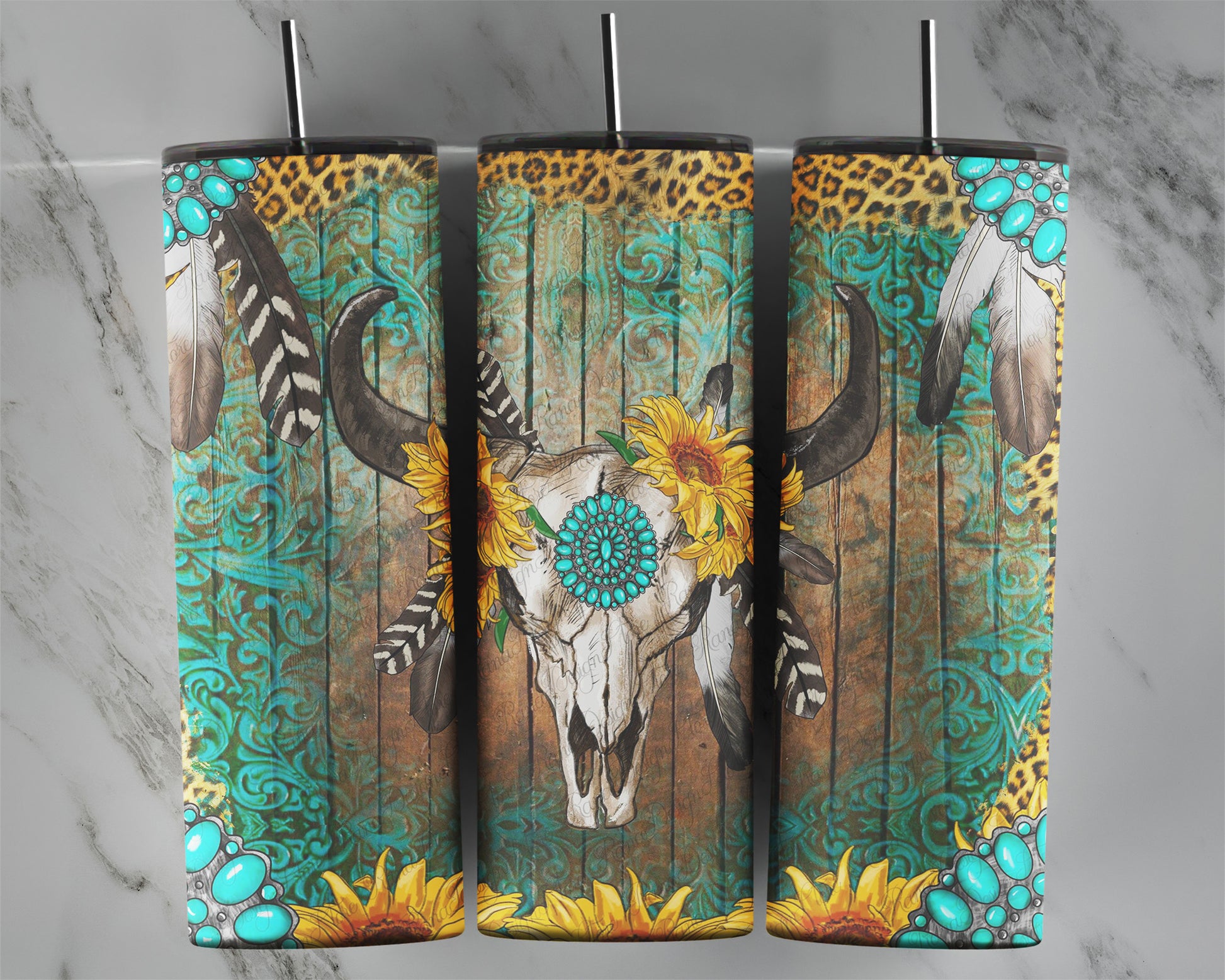 Western Skull 20oz Sublimated Tumber
