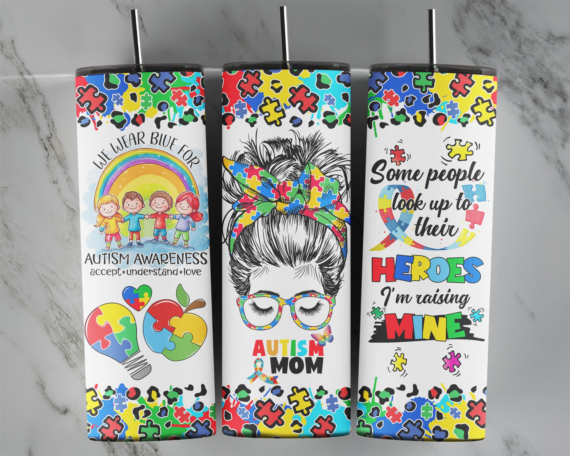 Autism Mom 20oz Sublimated Tumbler